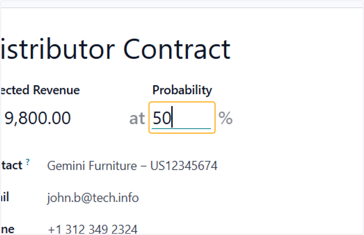 You can manually edit the probability