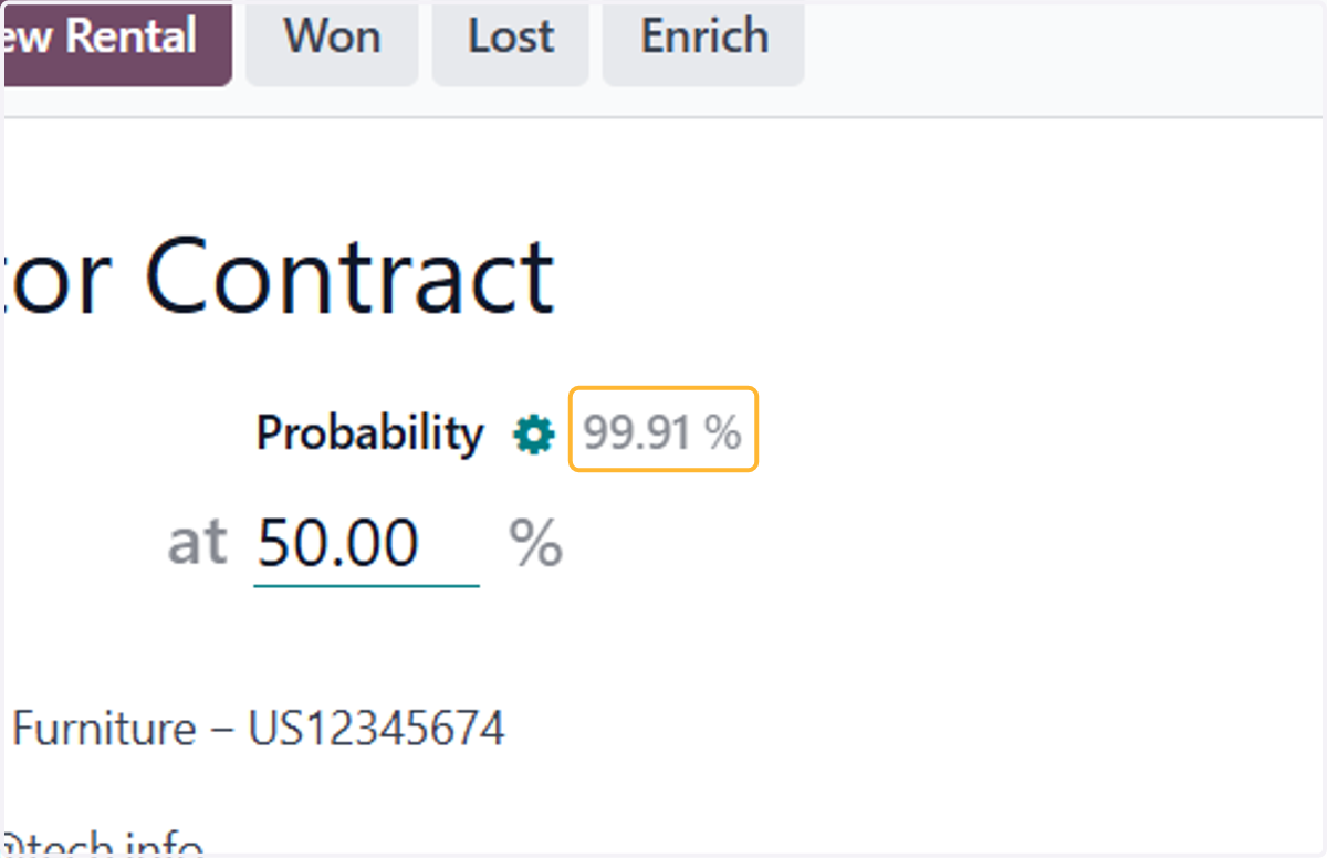 The default probability will be shown on top of it