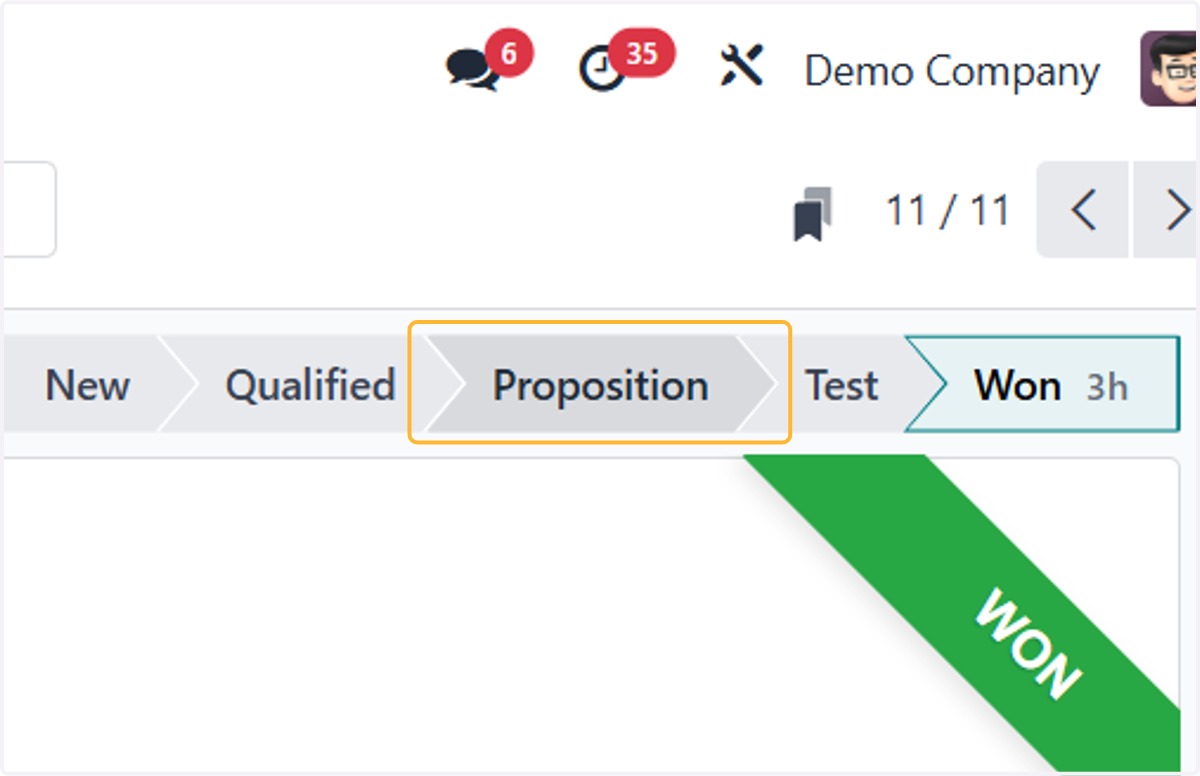 To test the probability setting, try click the other stages. The probability will change as per setting