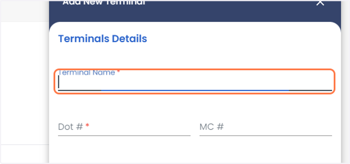 Enter the terminal Name