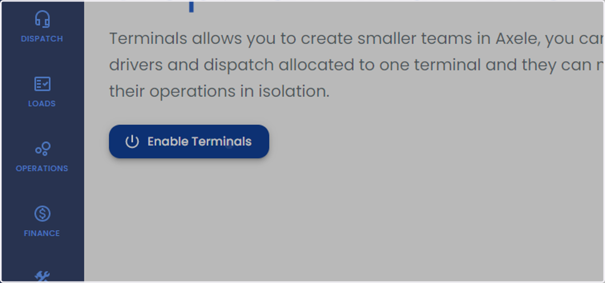 Click on Enable Terminals