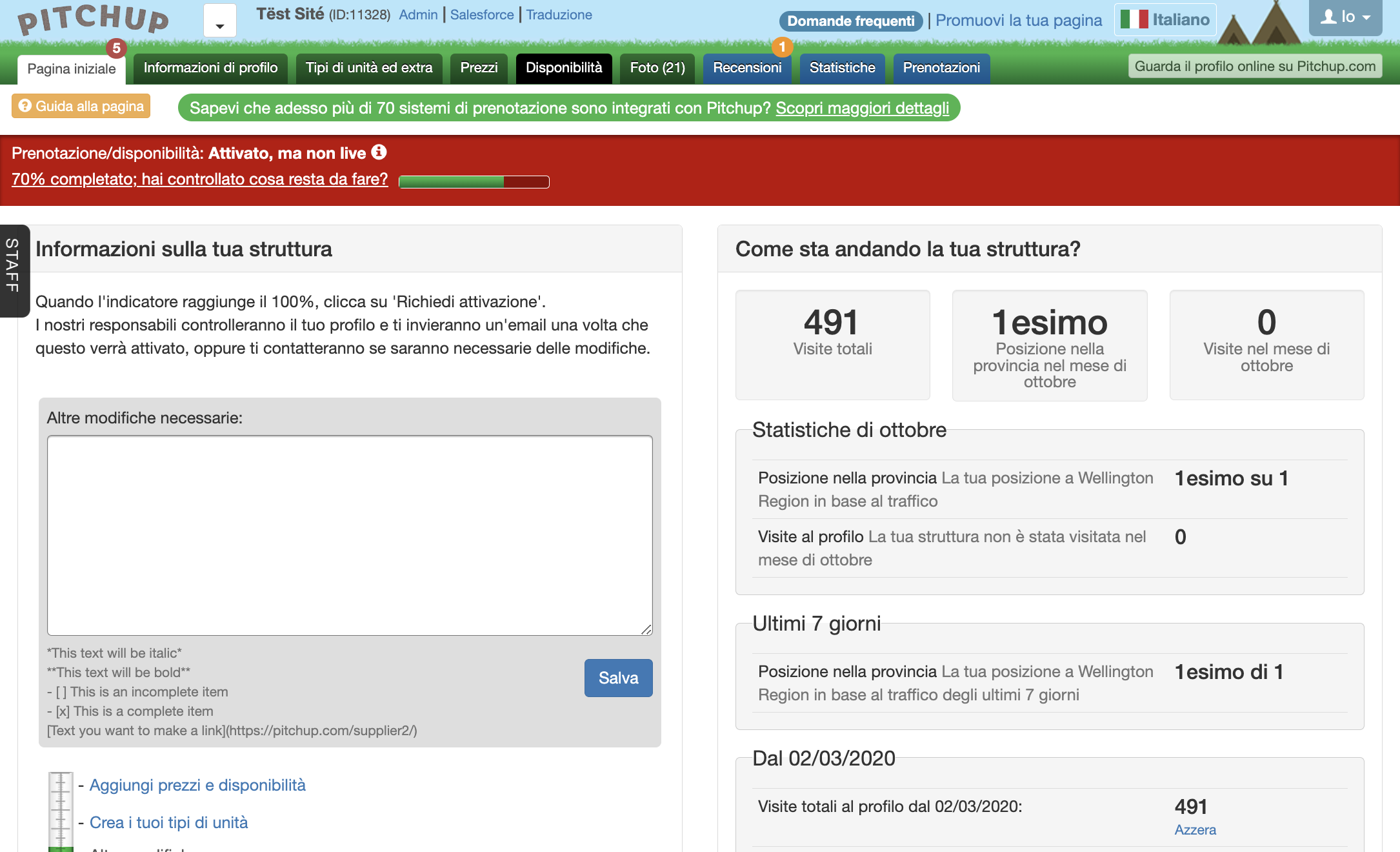 Visita la scheda ‘Disponibilità’.