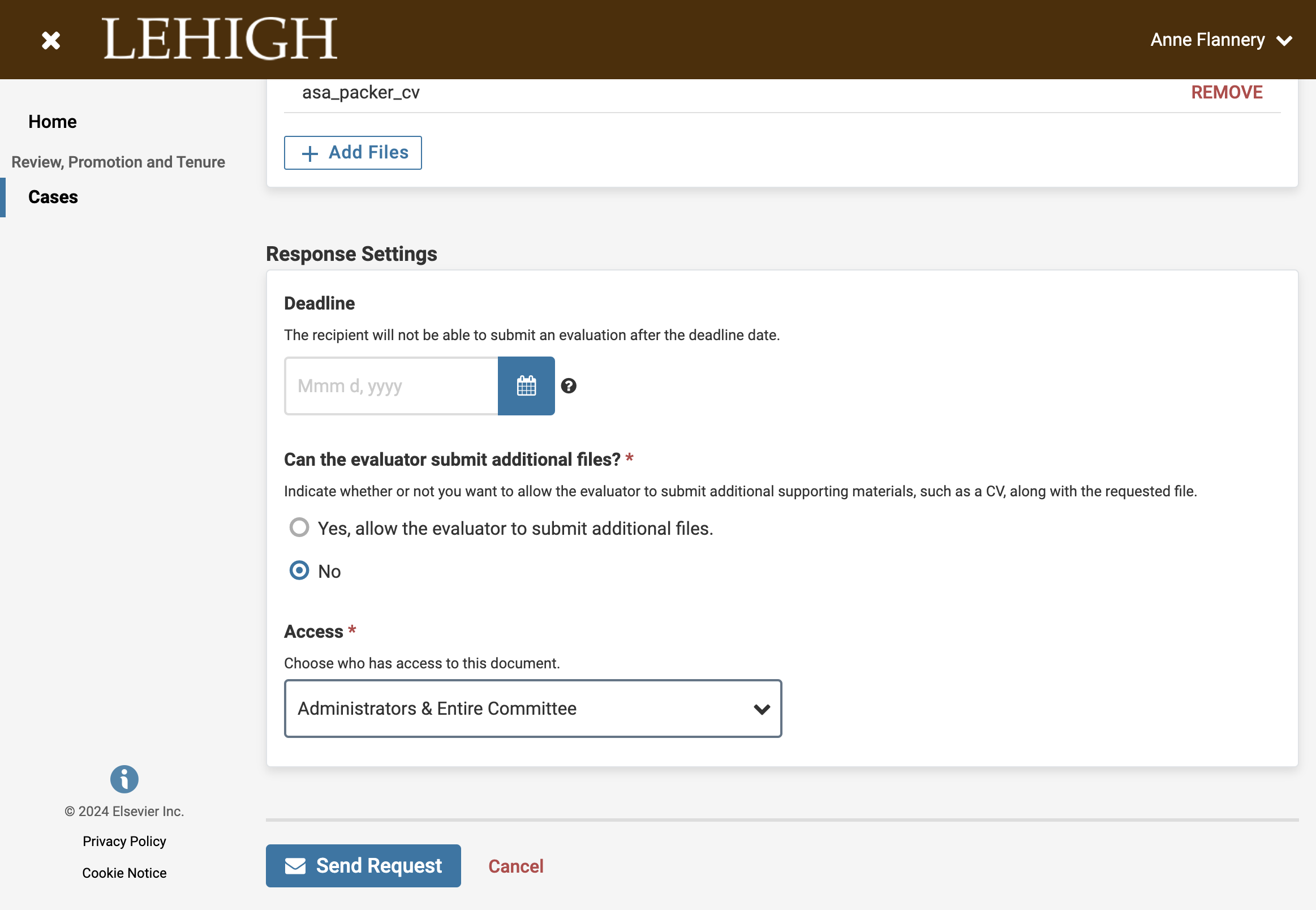 Enter a deadline for the review