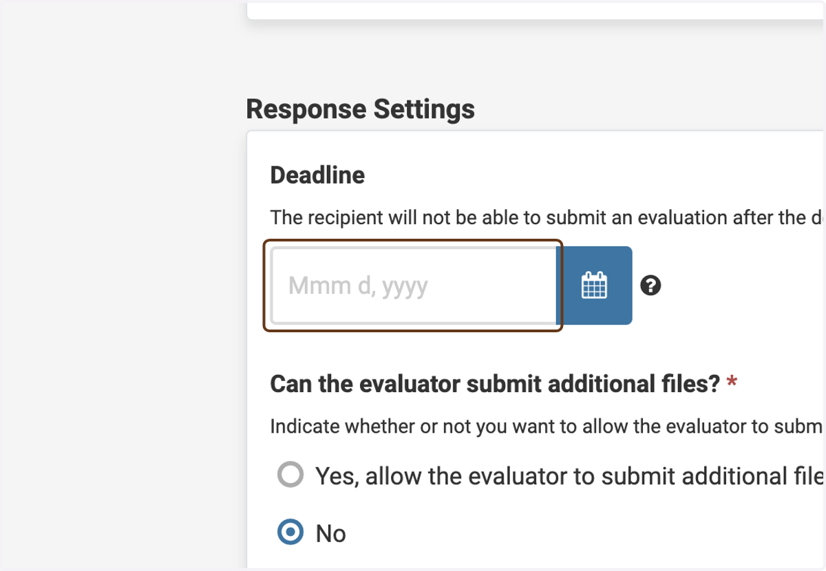 Enter a deadline for the review