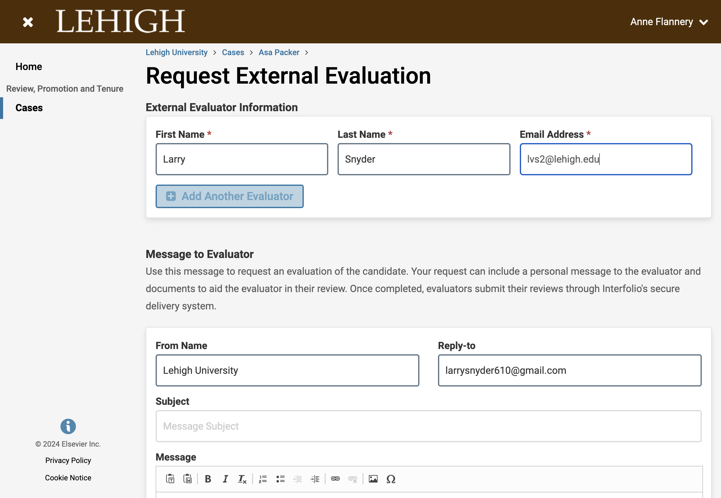Click on Add Another Evaluator