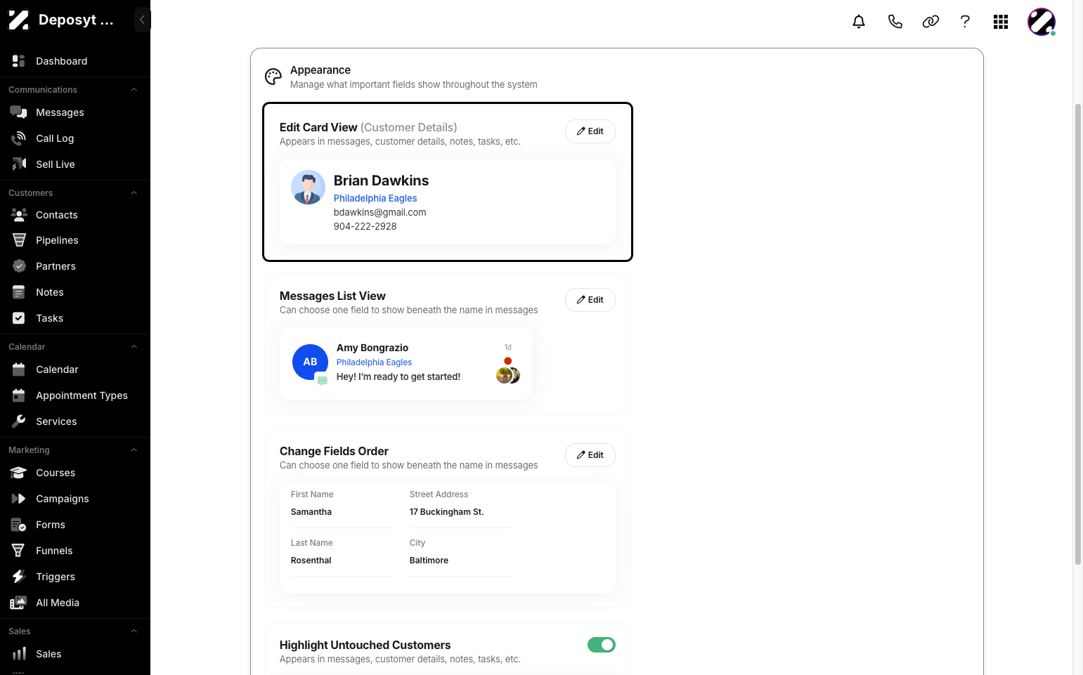Step 5: Scroll down to see options for managing the appearance of the form. You can edit the Card View.