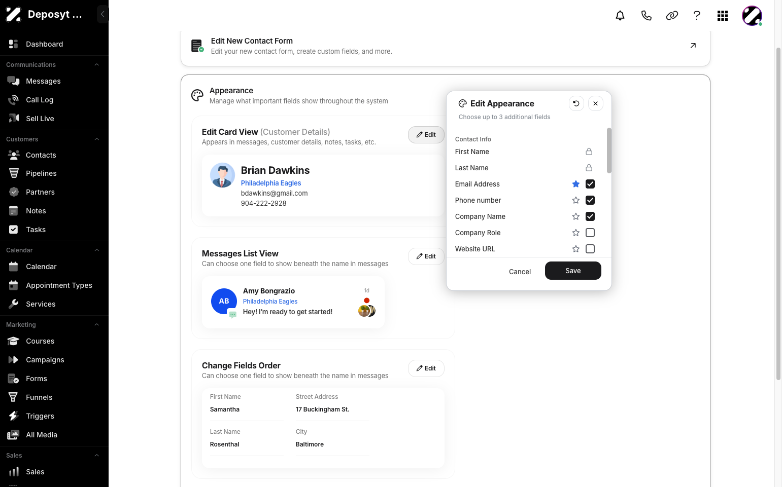 Step 6: Click the Edit button to customize the Card View. An option will appear where you can check or uncheck fields to include in the Card View.