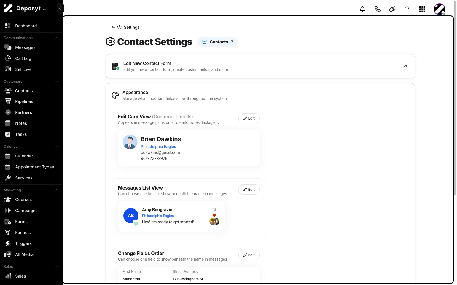 Step 4: You will be taken to the Customer Form Builder section.