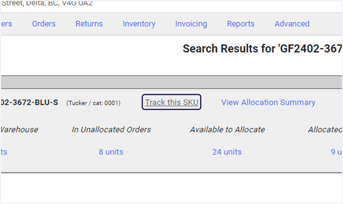 Click on Track this SKU