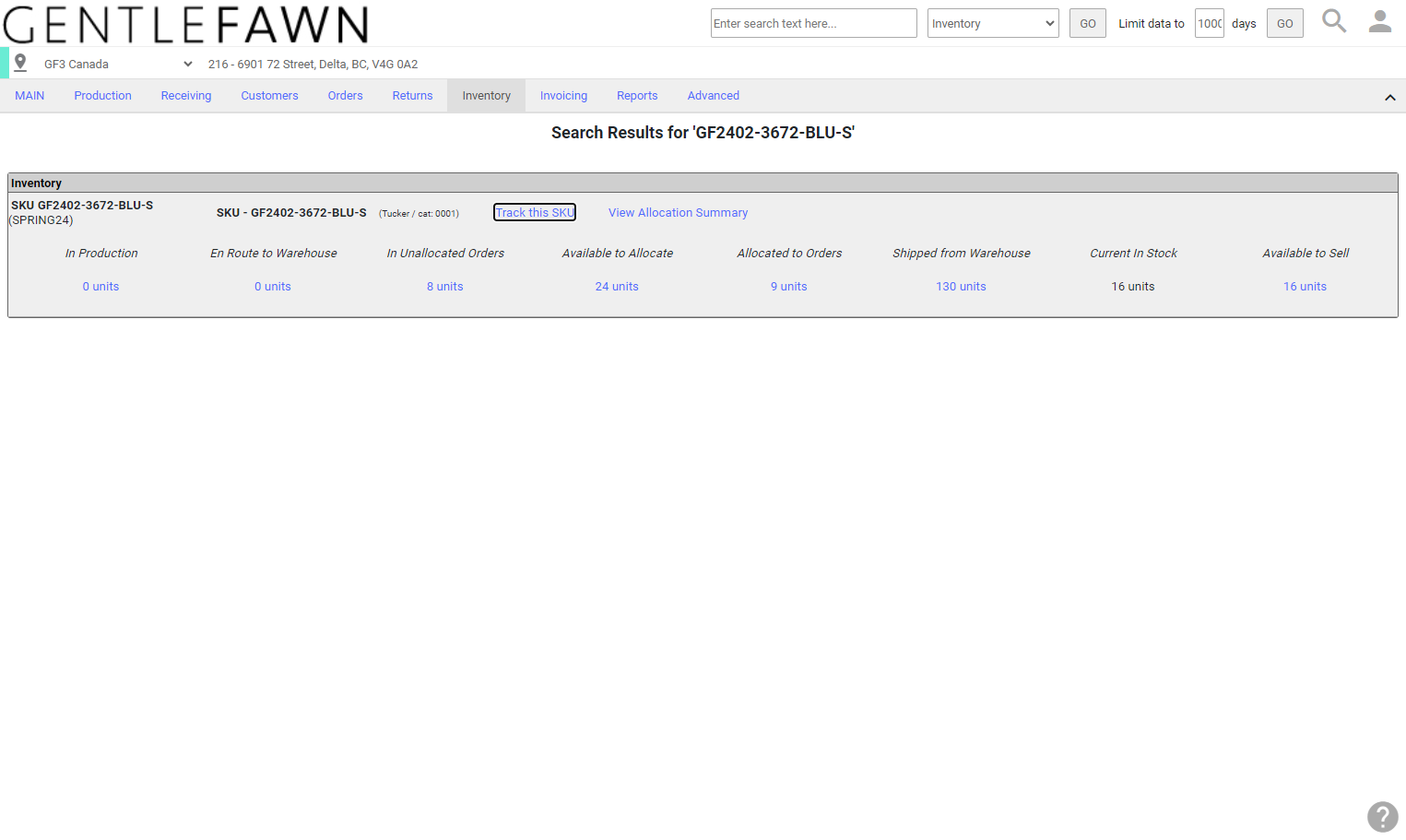 Click on "Inventory Tab on the same brand portal.