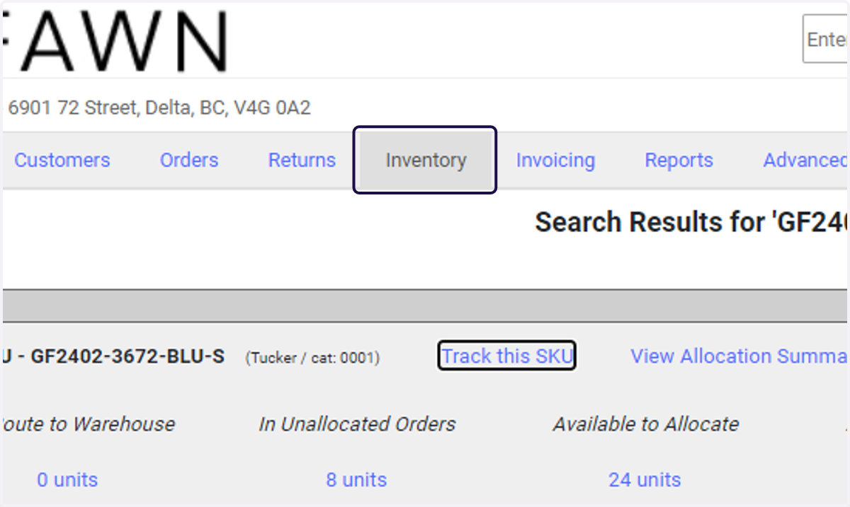 Click on "Inventory Tab on the same brand portal.