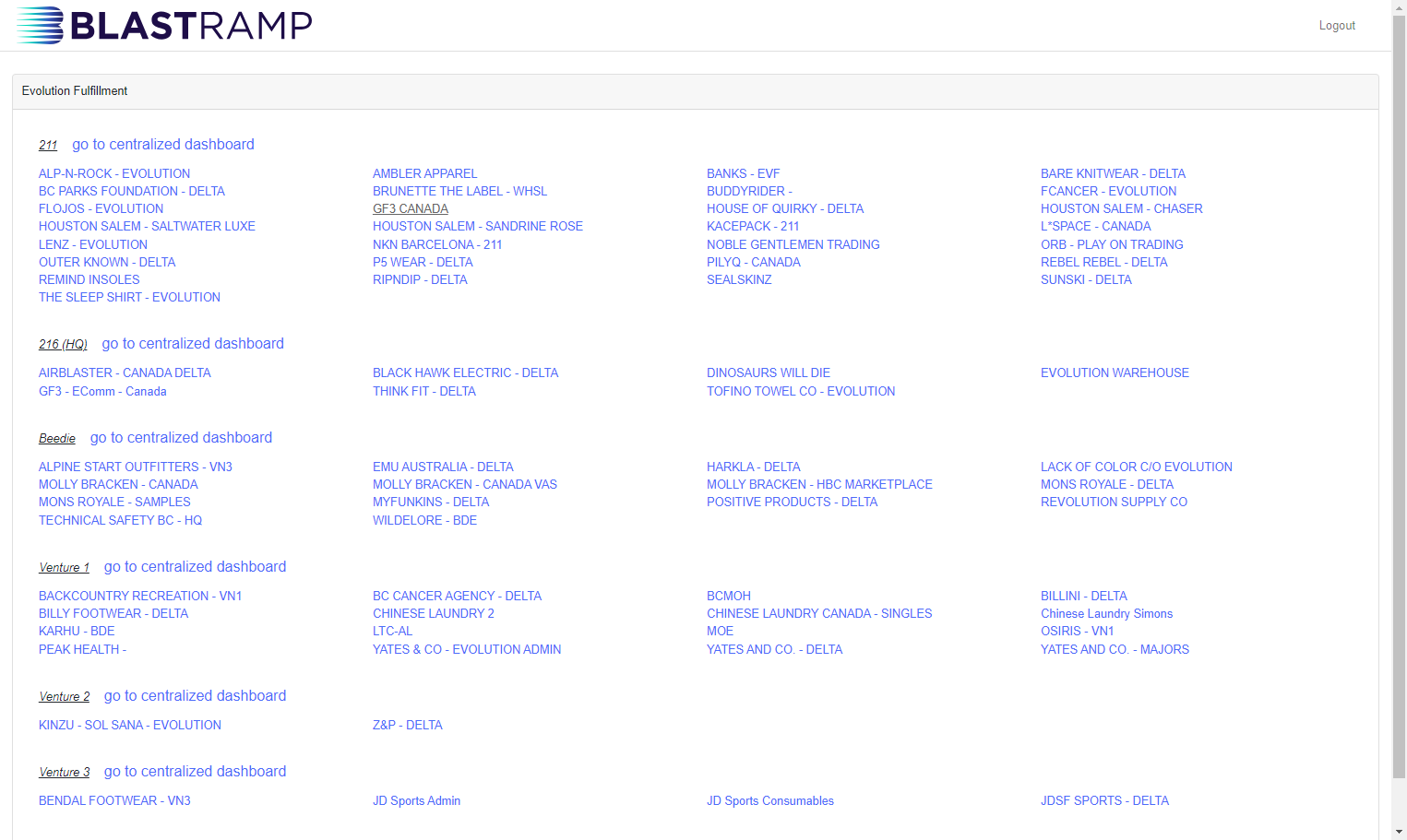 Click on the brans portal to select the relevant brand. (E.g- GF3 CANADA)