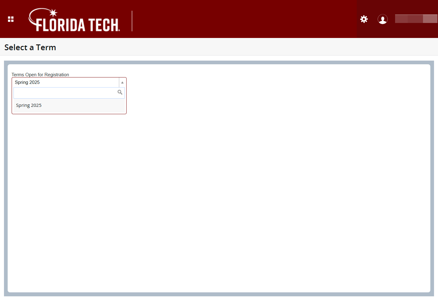 Click on Registration Term