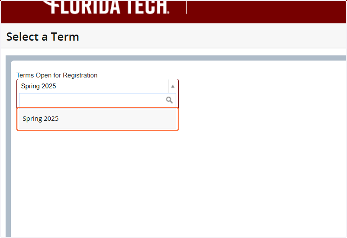 Click on Registration Term
