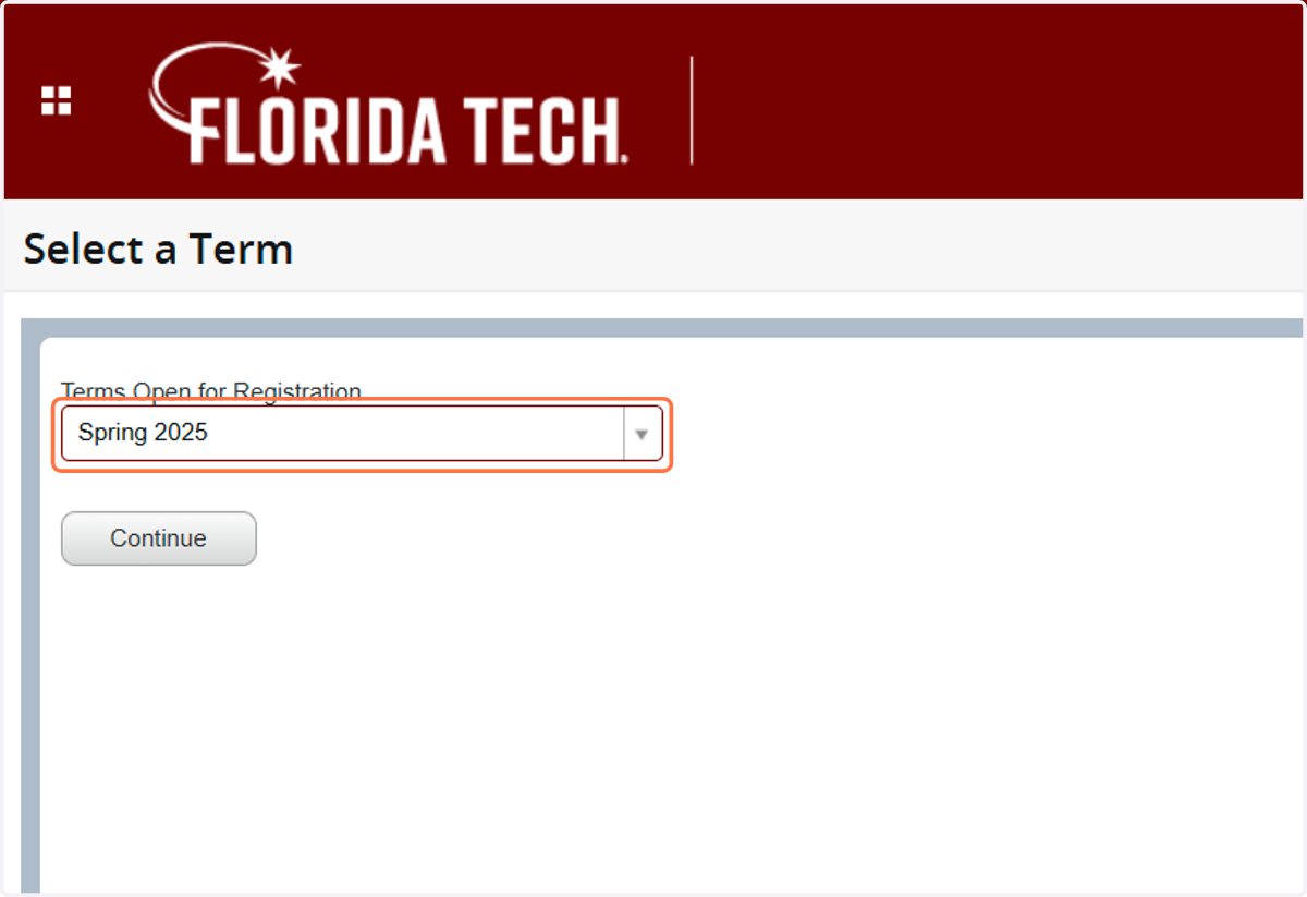 Click on Term Drop-Down