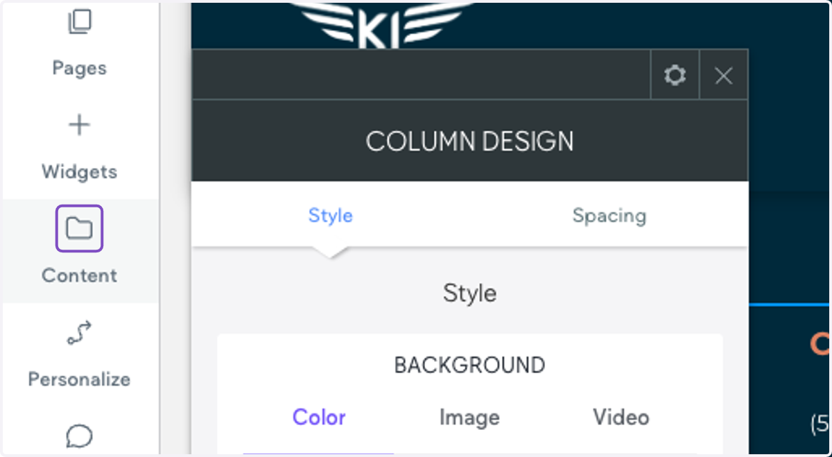 First, you'll want to make sure the social links are added into Business Info. Click on Content