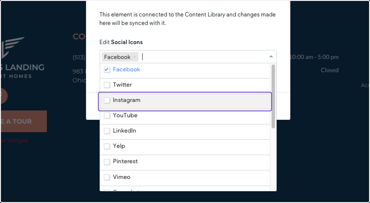 For example, you can add Instagram if it is not there and you wish to add it, or any other social account.