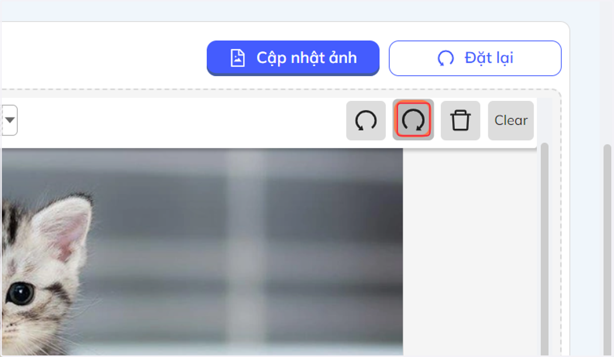 Nhấn chọn mũi tên quay về phía bên phải để khôi phục bước vừa xóa/thay đổi