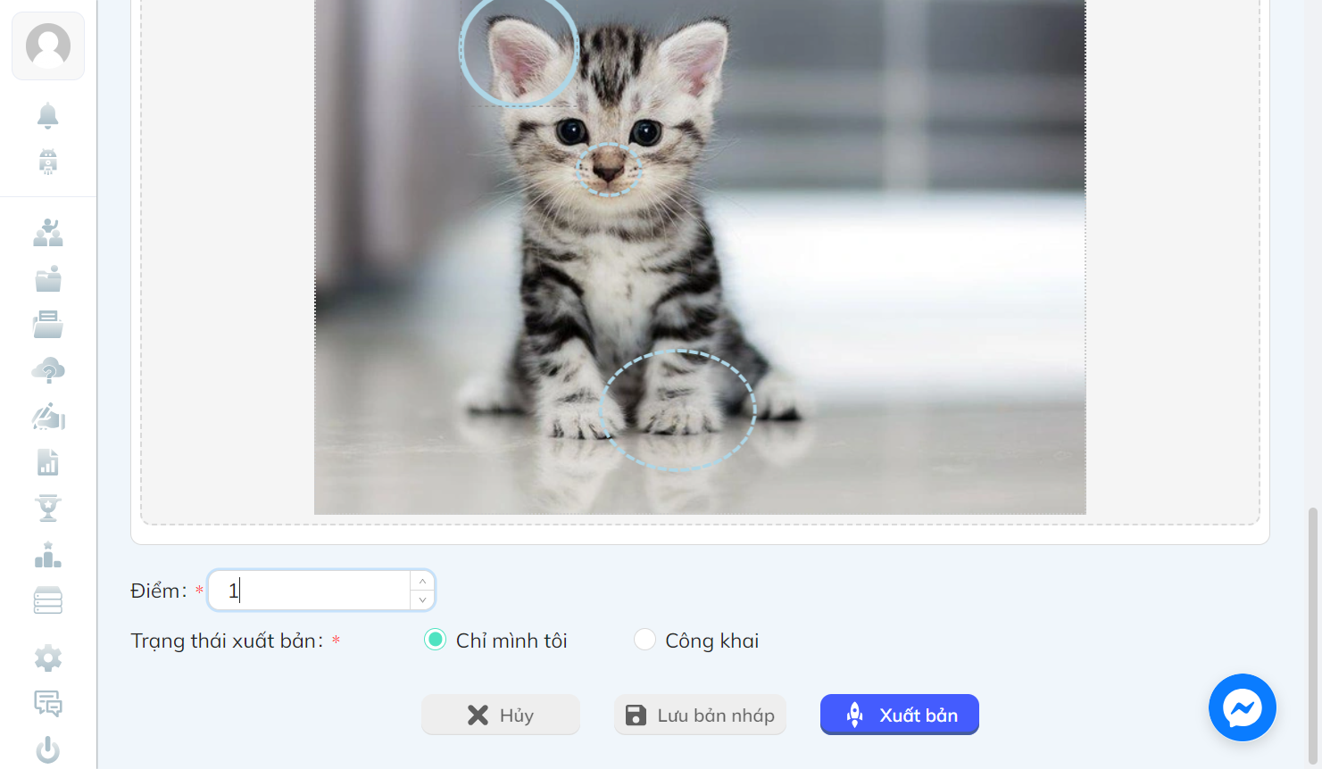 Tại khung "Điểm", nhập điểm