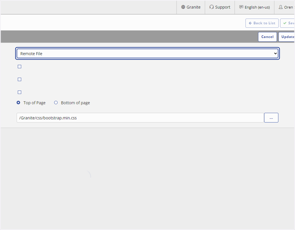 Select Remote File, Local or Embedded file options