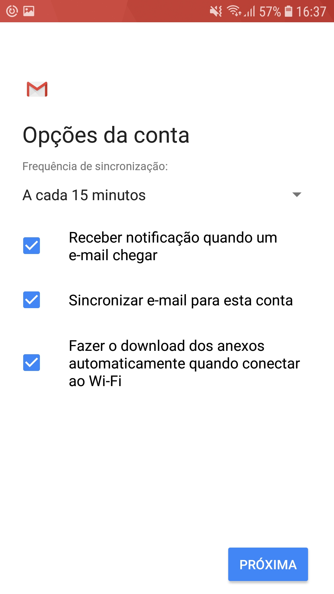 Avance para a próxima etapa