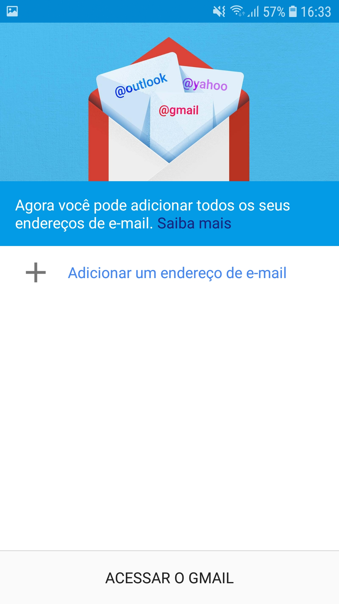 Selecione “Adicionar um endereço de e-mail”