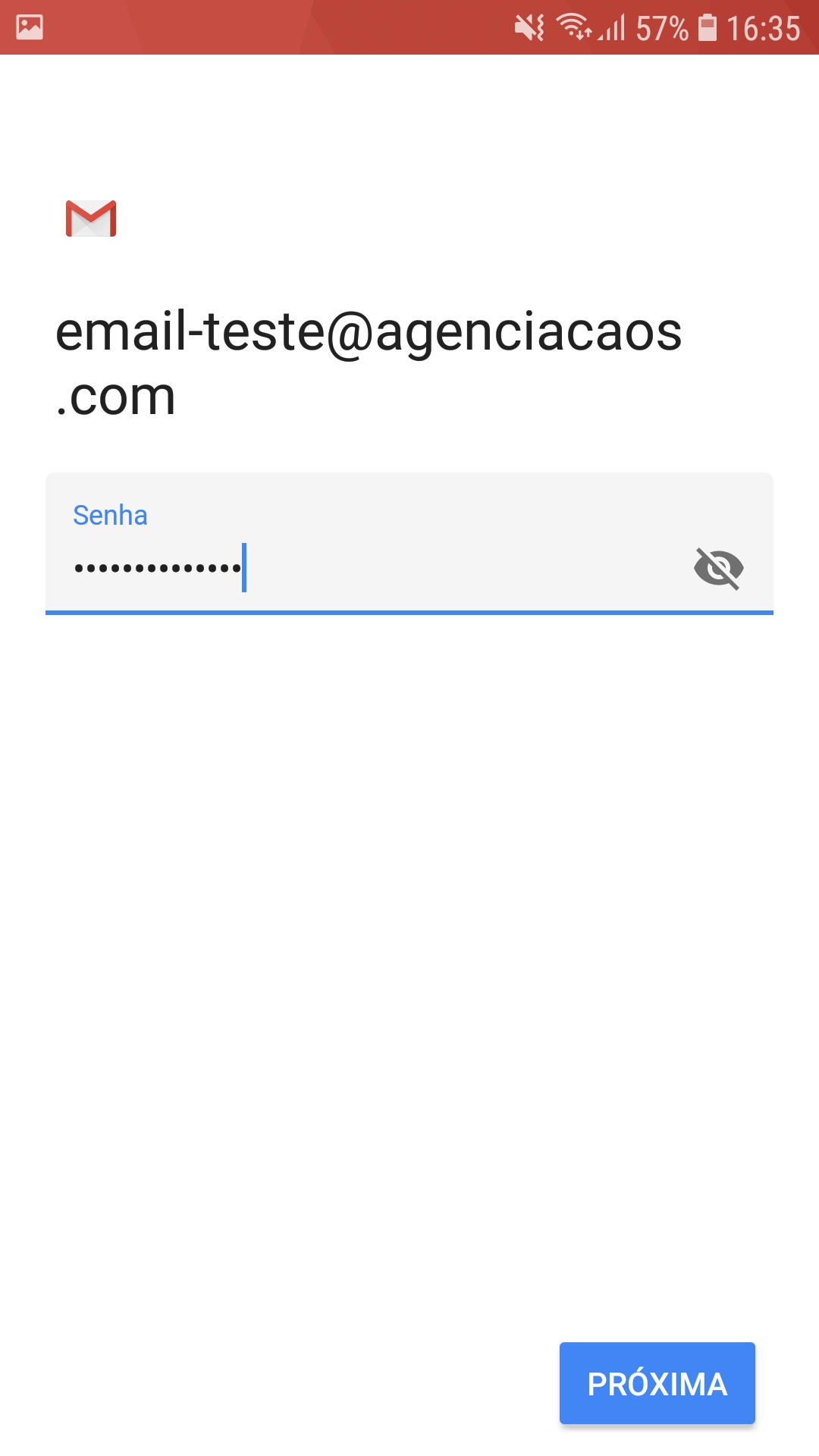 Insira sua senha