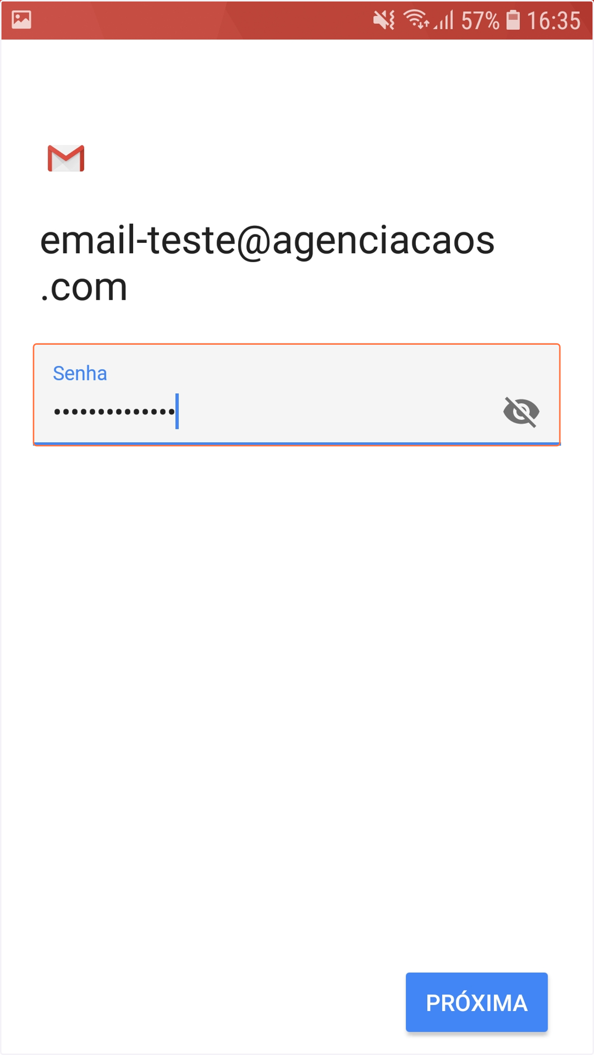 Insira sua senha