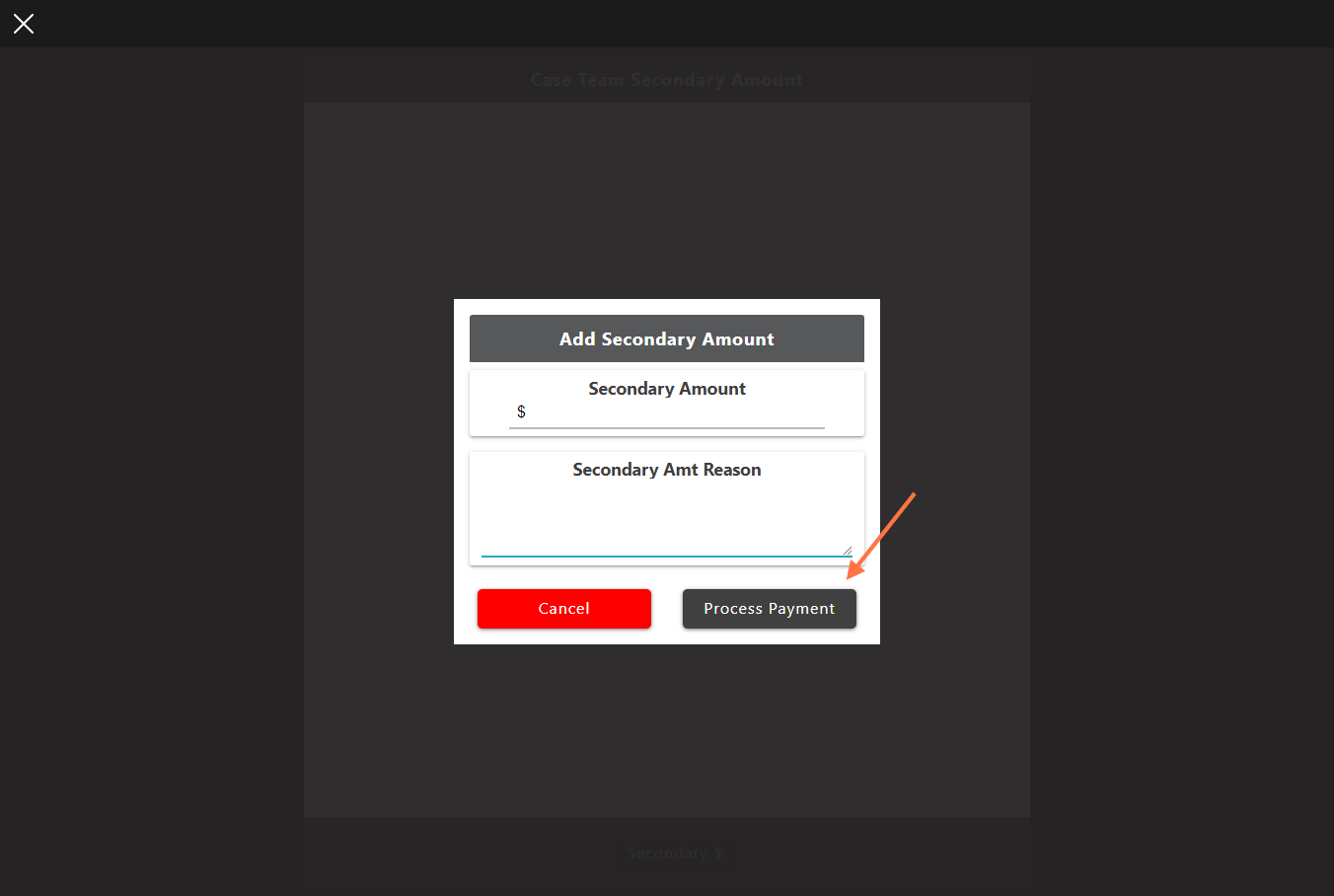 Click on 'Process Payment' to send compensation.