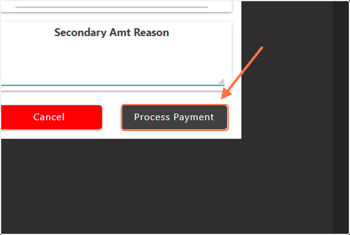 Click on 'Process Payment' to send compensation.