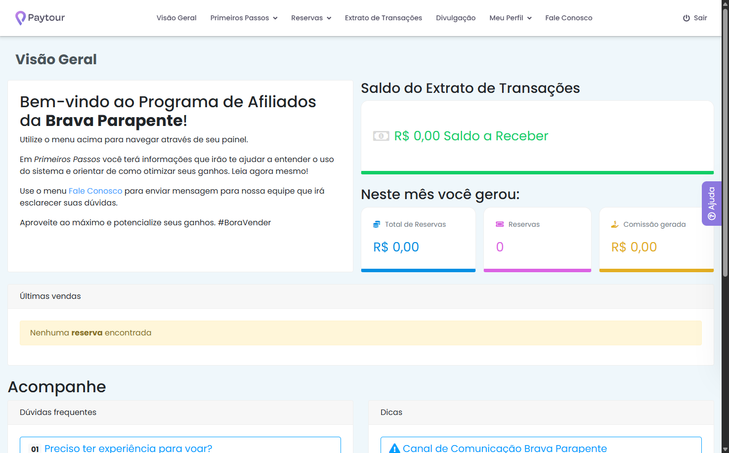 Acompanhe seu saldo a receber
