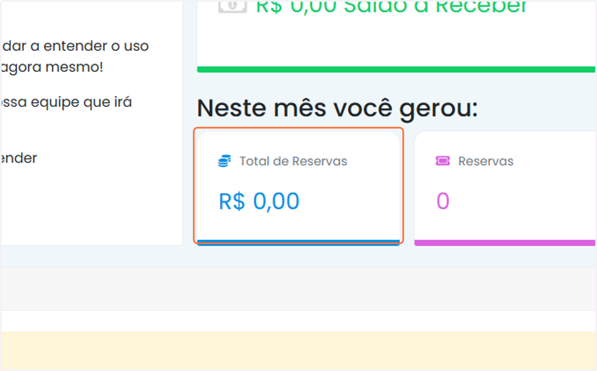 Total de receita gerada no mês
