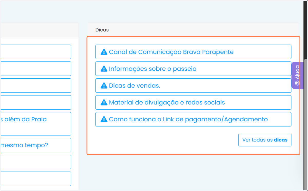Dicas gerais que auxiliarão o processo de venda, além de material de divulgação