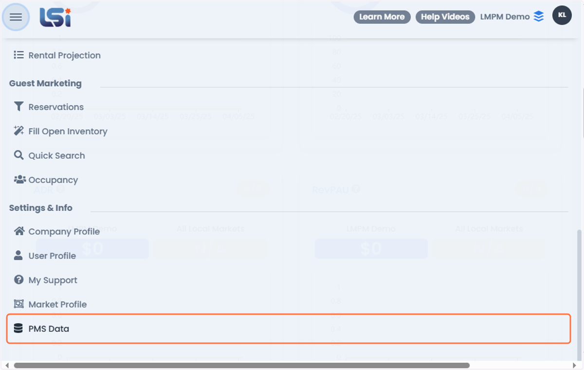Click on PMS Data Tab