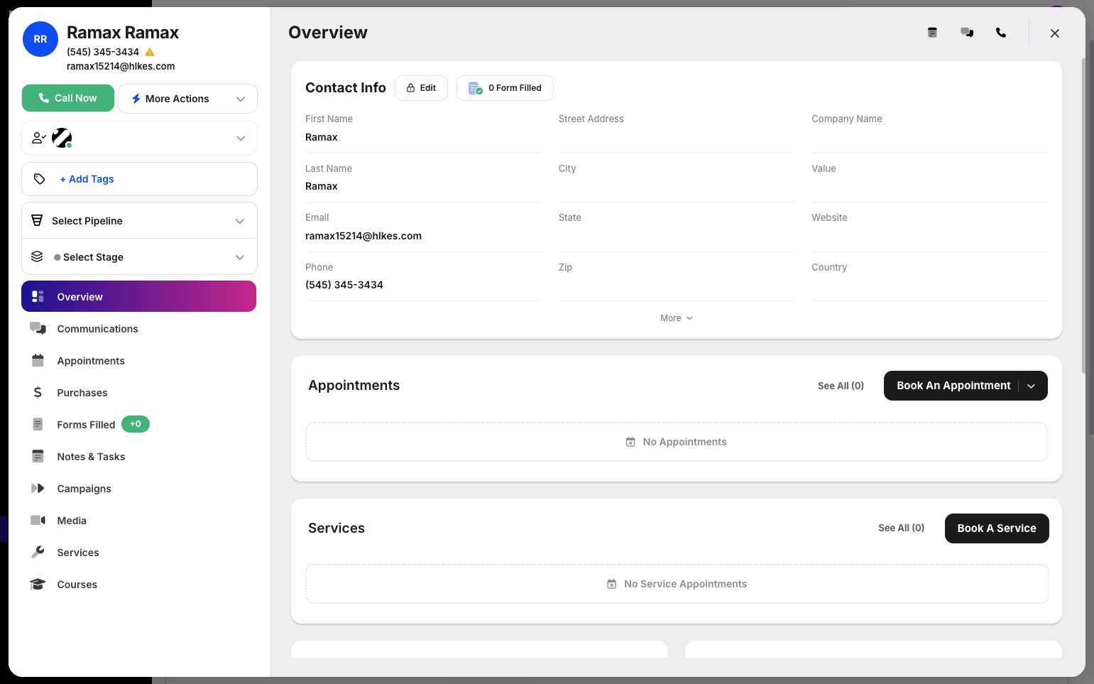Step 4: The Customer Modal will appear, showing an overview of the customer. You can also perform additional actions for that customer.