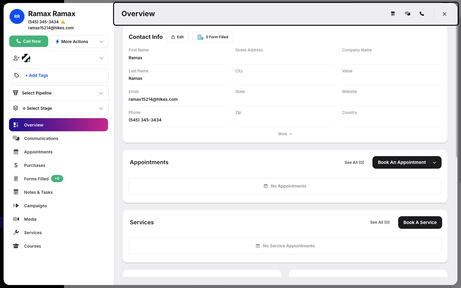 Step 4: The Customer Modal will appear, showing an overview of the customer. You can also perform additional actions for that customer.
