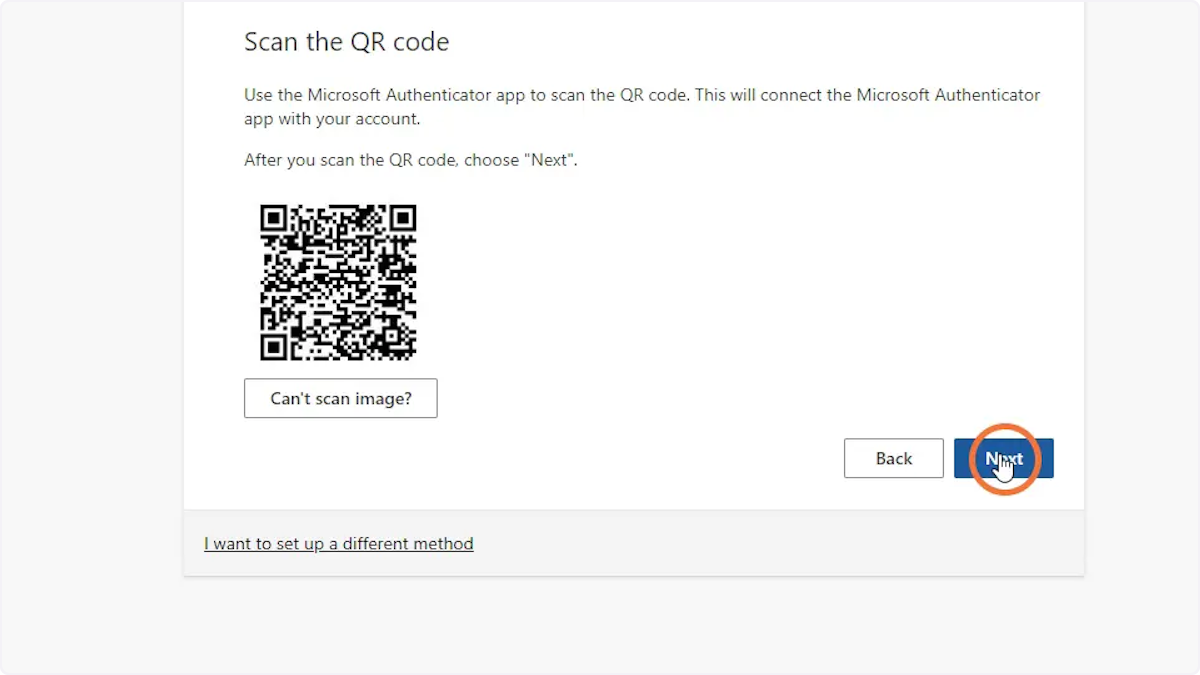 Back on your computer, now that your QR code is scanned, you can click next.