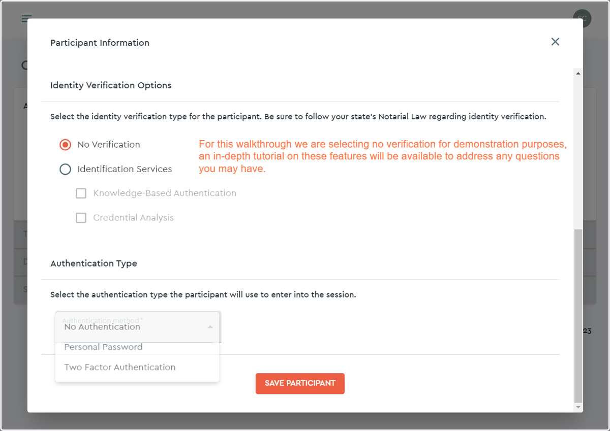 Scroll down to view and select Identity Verification Options...