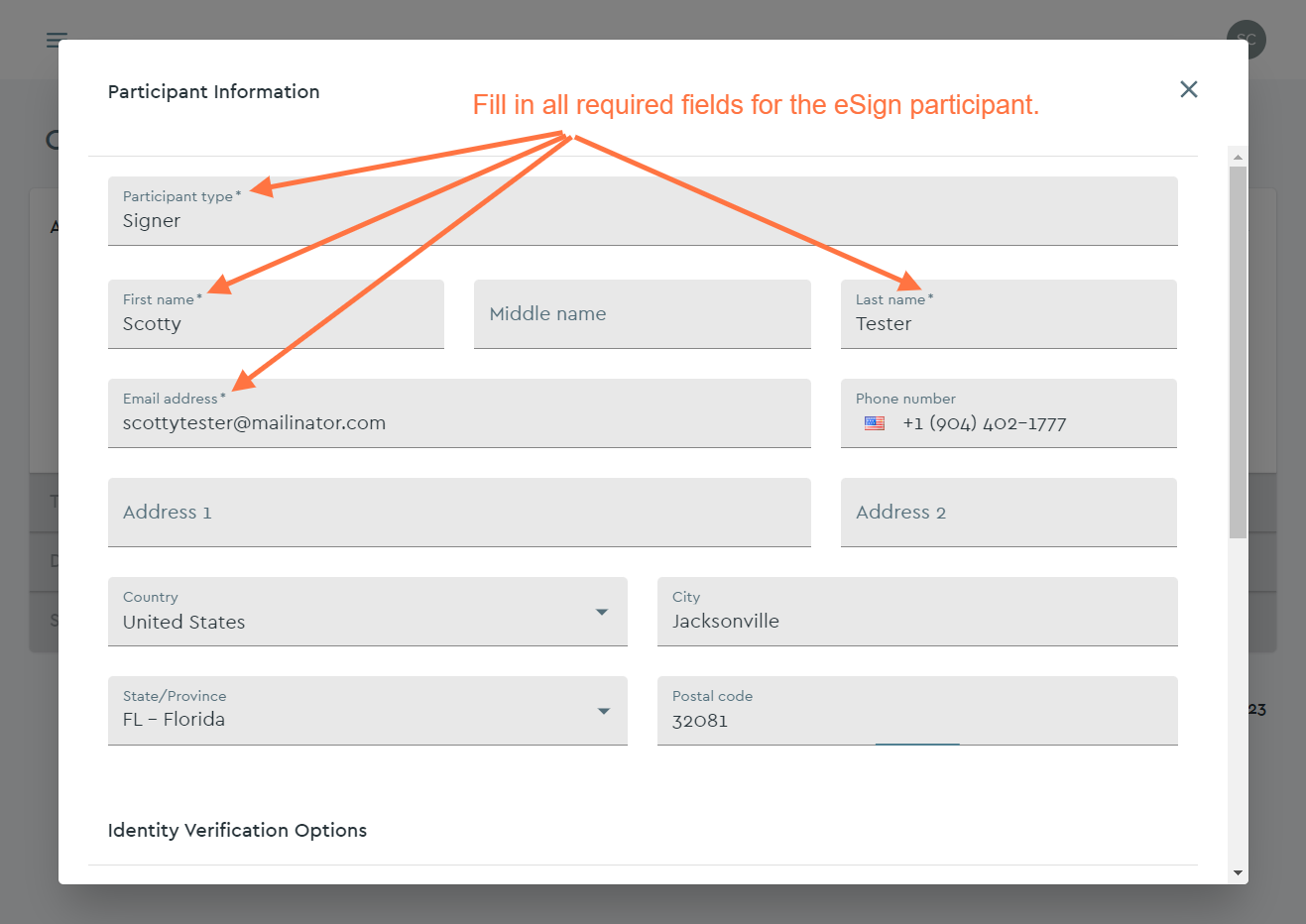 Fill out the required fields and any additional information as desired...