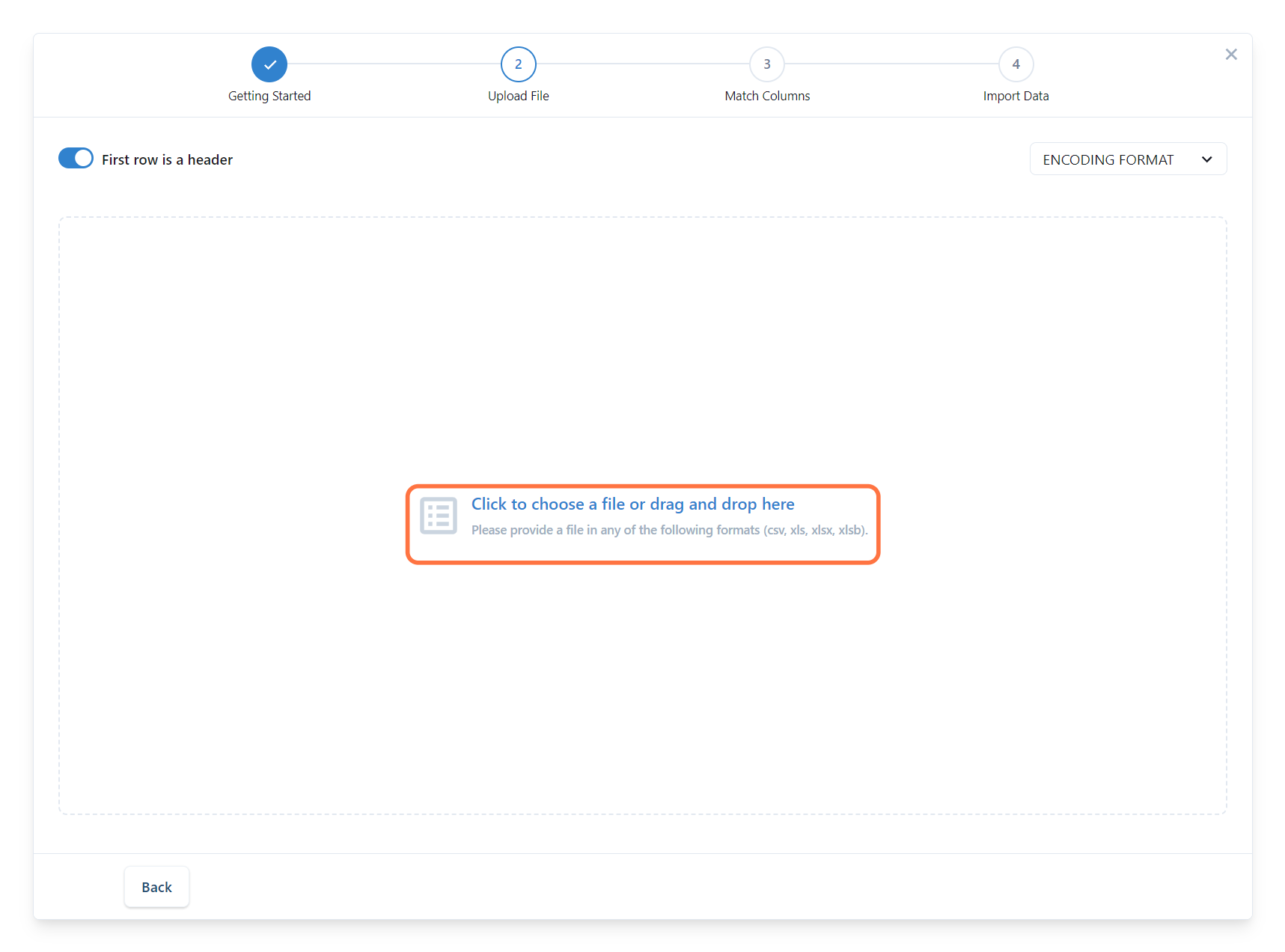 Click to choose a file or drag and drop here.