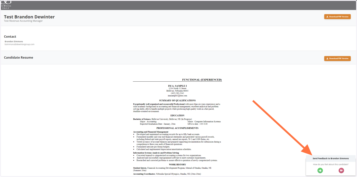 Client Link & Candidate Feedback