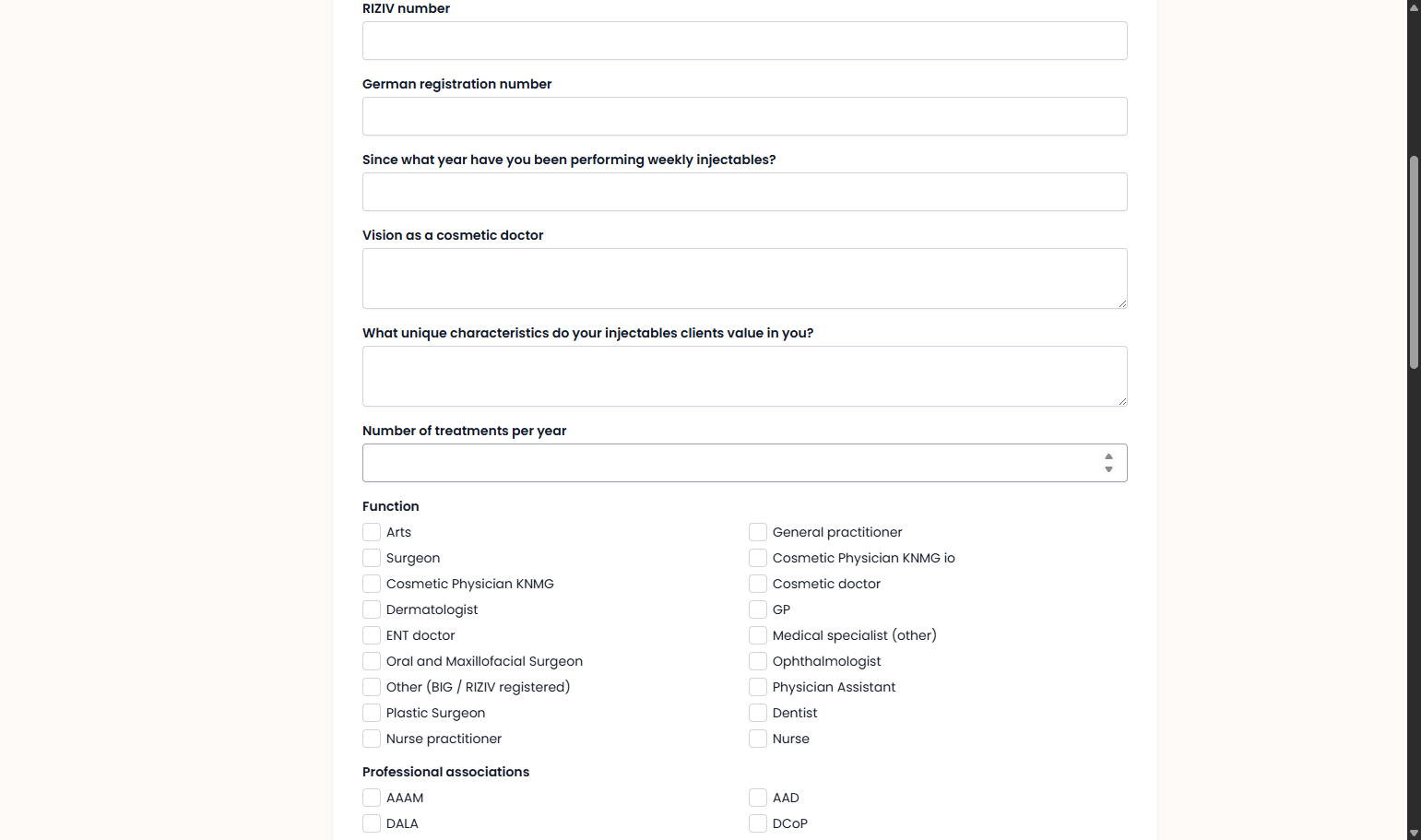 For position: Voor functie: