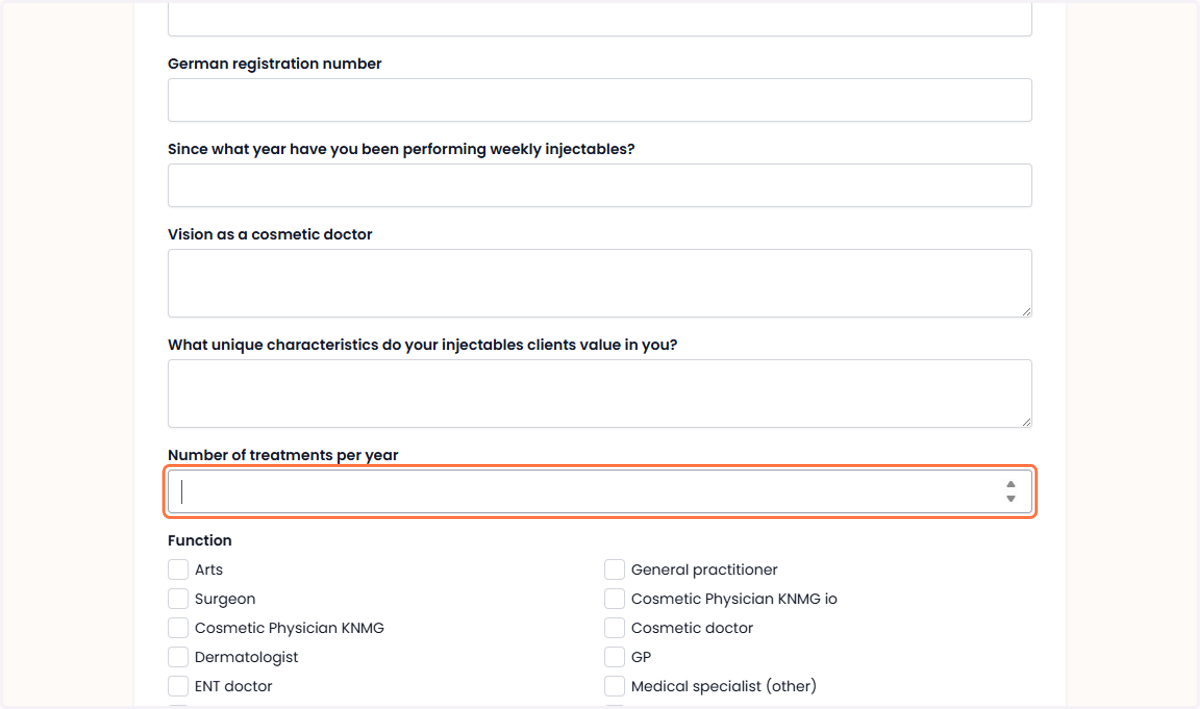 Click on ‘Number of treatments per year’. Klik op 'Aantal behandelingen per jaar'