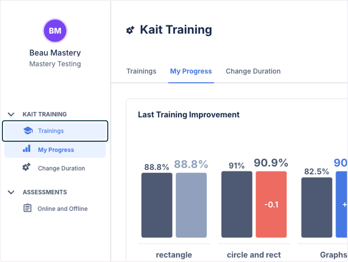 Click on Trainings