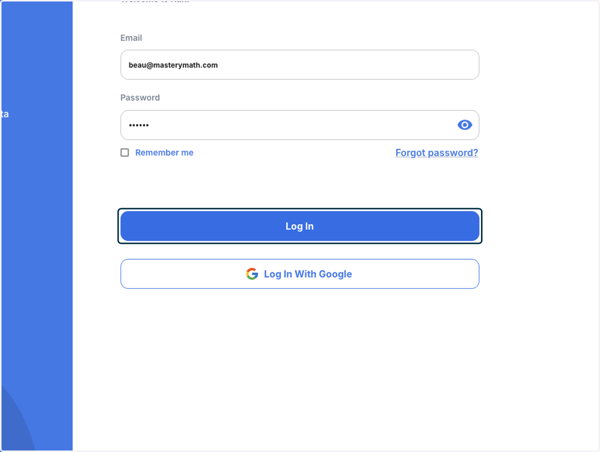 Click on Log In