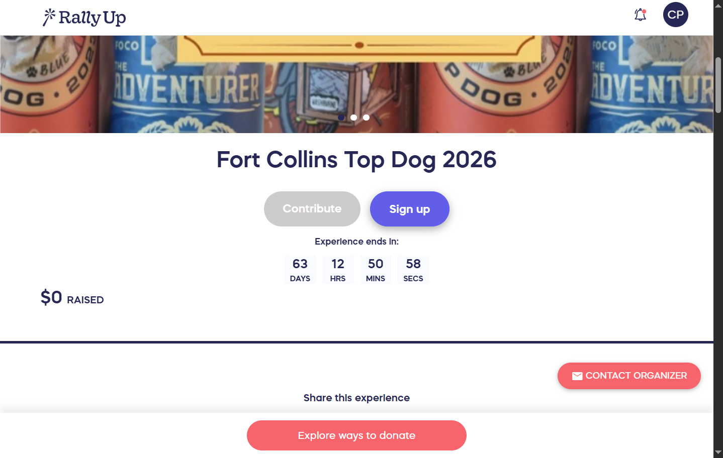 Click on Sign up