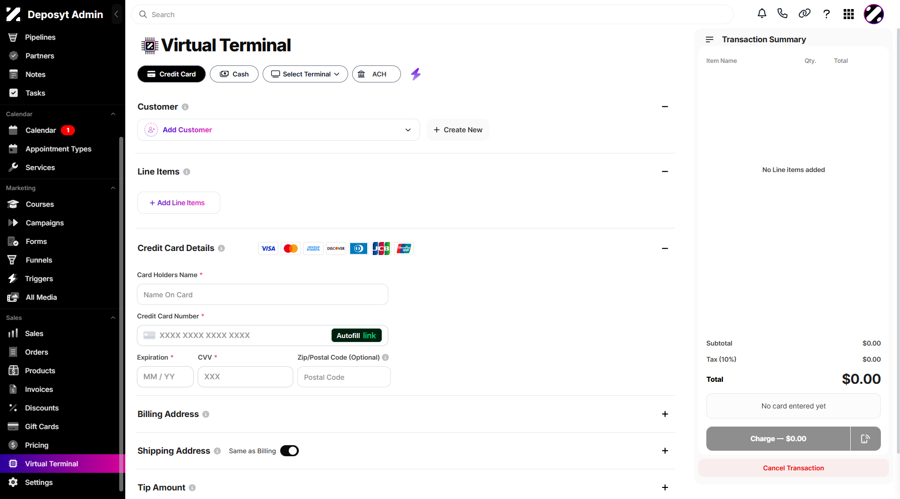 Accessing Virtual Terminal