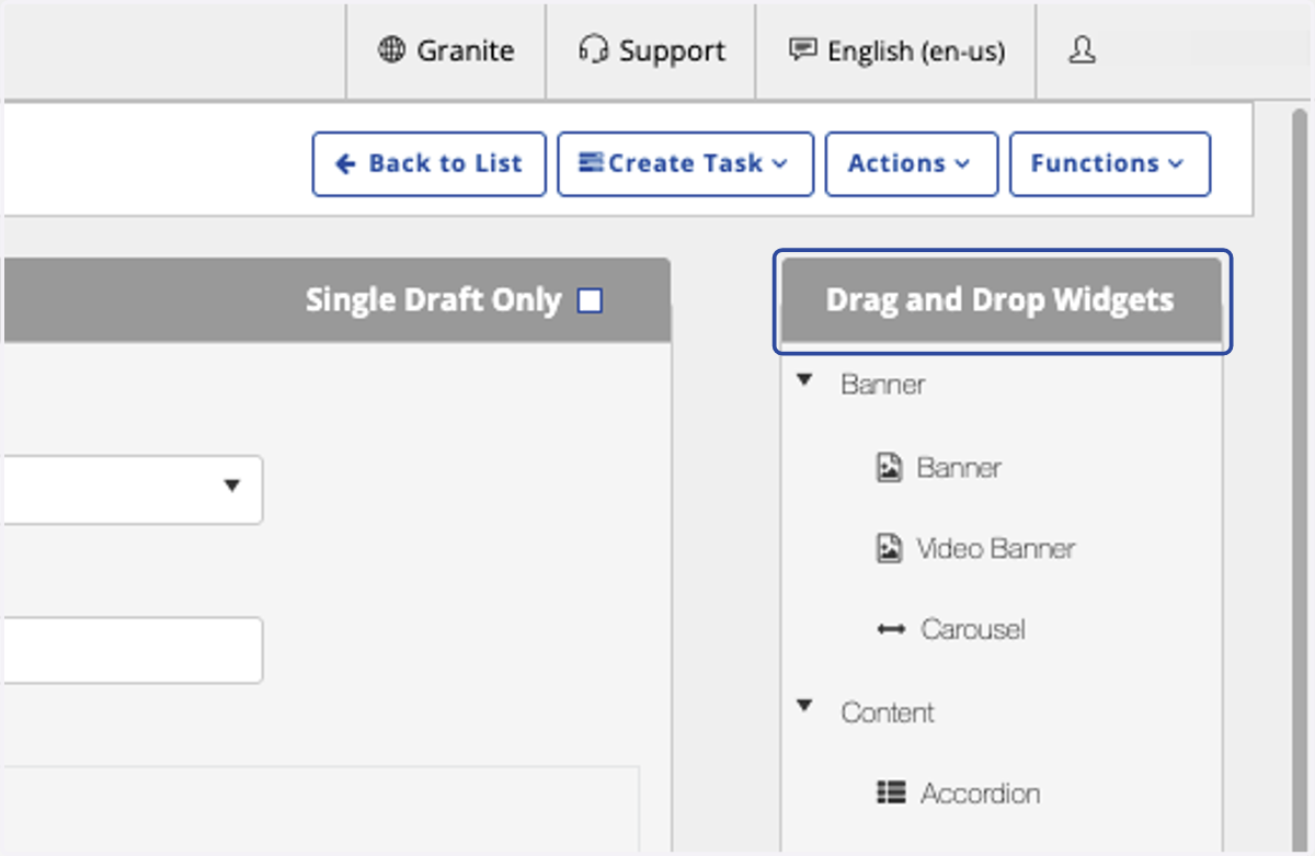 Go to your Drag and Drop Module drawer - Select your the widget you want and drag it to the zone of your choice.
