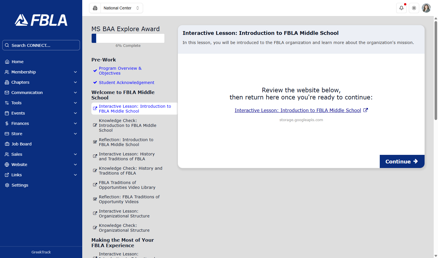 Click on the link for the Interactive Module and a new window will open to review the materials.