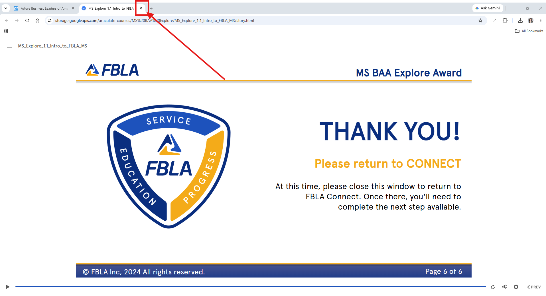 After reviewing the module, close the window.
